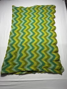 B3 Uncinetto 1970 Afgano Modello Chevron Multi P Colore Verde 52 X 36 Usato - Foto 1 di 2
