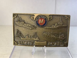 Vintage Metal Employee McDermott Inc C. 1970’s Jostens Safety Award Belt Buckle - Bild 1 von 8