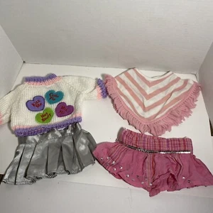 Build A Bear 2 Outfits 2 Skirts Sweater Poncho BL1 - Picture 1 of 3