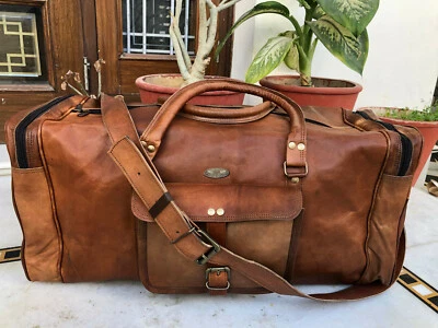 Equipaje de viaje de cuero para mujer de 25" bolsa de viaje de hombro gimnasio fin de semana Foto 1 de 4