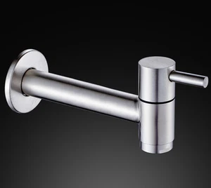 Edelstahl Wandwasserhahn Kalt Wasserhahn Zapfventil Ventil Mop Pool Bad Armatur - Bild 1 von 8