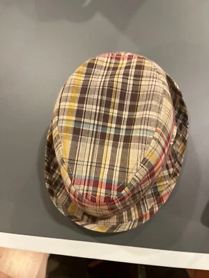 Sombrero Ben Sherman Fedora Talla S/M Cuadros Amarillo Rojo Azul Marrón Caqui Foto 1 de 4