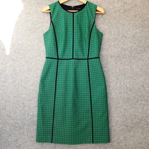 Foulard Sheath Dress Womens J CREW 6 Green Floret Fit Mini Retro Career Cocktail - Picture 1 of 13