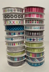 22 rolls American Crafts Premium Ribbon - Various Colors - NEW - Picture 1 of 5