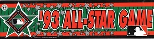 1993 ALL STAR GAME Camden Yards BALTIMORE OIOLES Bumper Sticker 11-1/2" - Picture 1 of 1