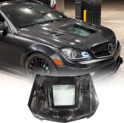 For Benz W204 C63 AMG 2012-2014 REAL CARBON Front Hood Bonnet Cover BODYKIT - Image 1 of 4