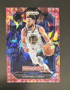 2022-23 Panini Prizm Monopoly Stephen Curry Free Parking Red Cracked Ice #PS6
