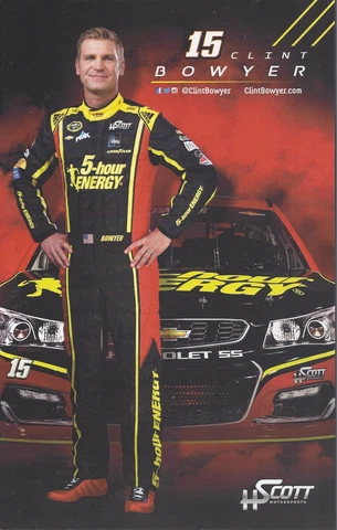 2016 CLINT BOWYER "5 HOUR ENERGY" #15 NASCAR SPRINT CUP POSTCARD Cover