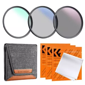 K&F Concept Lens Filter Kit MCUV+CPL+ND4+Filter Bag+3 pcs Cleaning Cloth 37-82mm - Picture 1 of 10