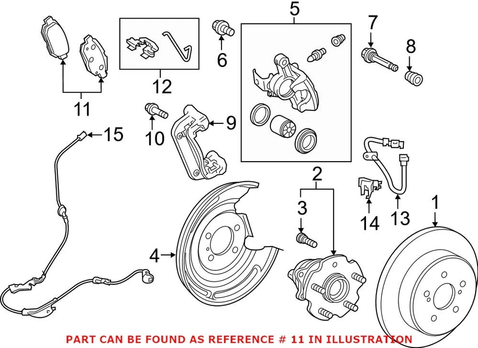 Conjunto de pastilhas de freio a disco traseiras originais do fabricante para Toyota Corolla iM Prius Base 0446676012 - Imagem 1 de 1