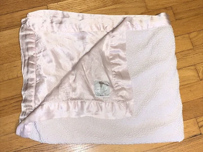 Little Giraffe Light Pink Plush w/ Satin Trim & Back Baby Blanket/Lovey - Image 1 of 4