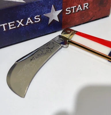 NAVAJA DE BOLSILLO TEXAS HAWKBILL NÍQUEL PLATA ESTRELLA CAZA HALCÓN ¡CON VITRINA!!! Foto 1 de 4