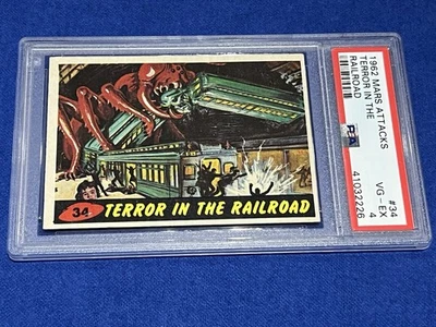 1962 Topps Mars Attacks Terror In The Railroad PSA 4 Graded Non Sports Card - Image 1 of 4