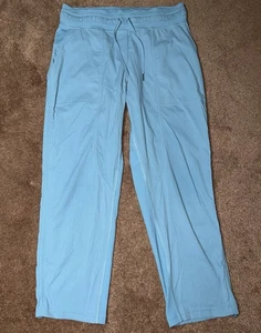 Pantalone Lululemon Dance Studio 25” Taglia 10 Blu Leggero Con Coulisse - Foto 1 di 7