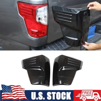 Accesorios de moldura de cubierta de luz trasera negra ahumada para Nissan TITAN 2016-23 Foto 1 de 4