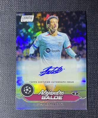 2023-24 Topps Stadium Club Chrome UEFA Alejandro Balde Auto #CA-AB Barcelona - Image 1 of 2