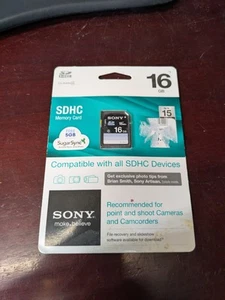 SONY SDHC Memory Card 16GB lock camera camcorder SDXC NOS authentic original NIP - Picture 1 of 5