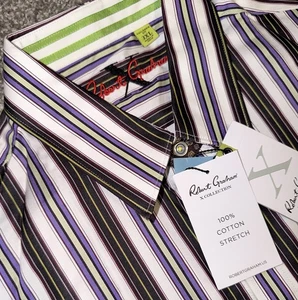 Neu mit Etikett Robert Graham X Collection Midland langärmliges gewebtes Herrenhemd 3XL gestreift - Bild 1 von 9