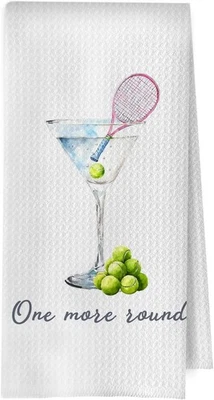 Tennis Martini Kitchen Towels Tennis Gifts Decorative Waffle Weave Dish Towels - Изображение 1 из 4