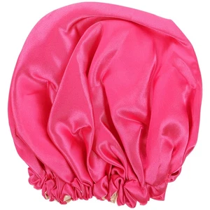 Kids Double Layer Sleeping Elastic Sleeping Hat Adjustable Rosy - Picture 1 of 12