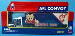 1995 Matchbox AFL Melborne Demons Semi Trailer Truck Delivery Van Convoy Car MIB - Picture 1 of 3