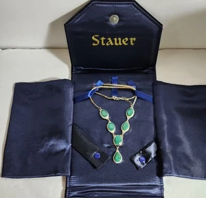 Stauer Karneval facettierter Smaragd Halskette Sterling - Bild 1 von 4