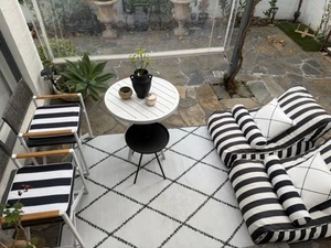 Outdoor whole setting Boat Director chairs and table and bean lounge - Picture 1 of 3