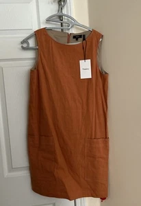 Abito donna senza maniche mod cambio nuovo con etichette Theory $325 canyon morbido crunch *taglia 2* - Foto 1 di 6