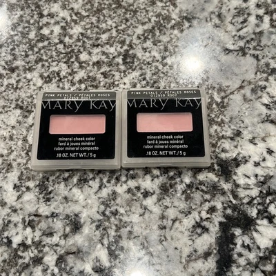 Lot Of 2 New In Package Mary Kay Mineral Cheek Color Blush Pink Petals .18 Oz - Image 1 of 3