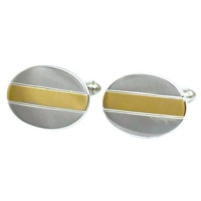 Tiffany & Co. Cufflinks Ag925 K14 585 Silver Yellow Gold Oval with Box Jewelry - Image 1 of 4