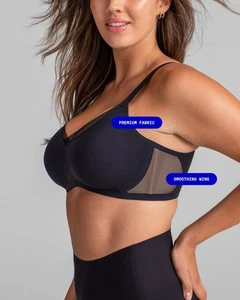 Sujetador inalámbrico de malla negra Honeylove Crossover Runway talla L - Imagen 1 de 8