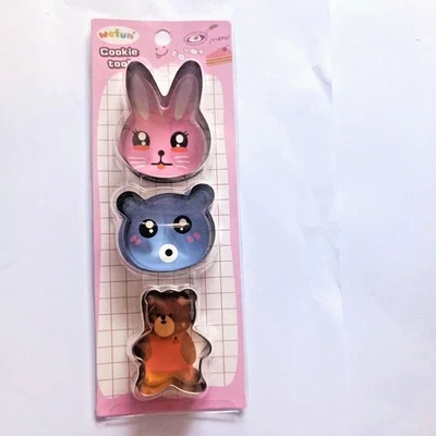 Cute Animal Cookie Cutters Set of 3 – Bunny, Bear & Teddy | Kids Baking Tools - image 1 of 4