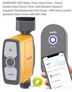 RainPoint Single 1-Zone WiFi 2.4GHz TTV103WRF Sprinkler Smart Water Timer NEW - Picture 1 of 9
