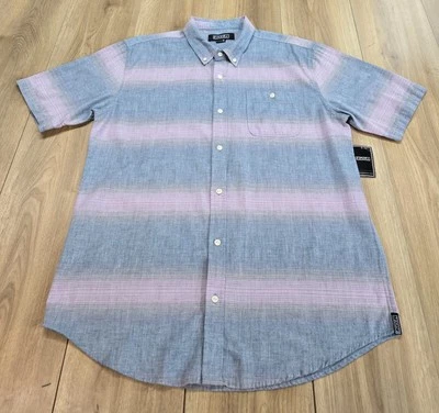 Ezekiel NWT Button-Down Shirt Mens Sz XL, Stripes, Short Sleeve, Comfortable  - Image 1 of 4