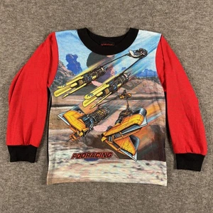 Camisa De Colección Star Wars Niños Mediana Podracing Manga Larga Roja Negra Ciencia Ficción Años 90 - Imagen 1 de 7
