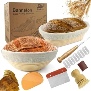 Rattan Bread Proofing Basket Set Sourdough Bannetons Proving Basket Bread Baking - Picture 1 of 7