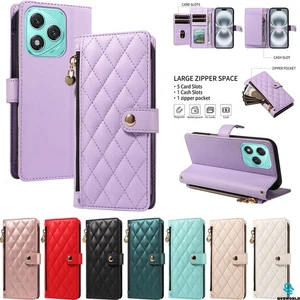 Luxury Zip Wallet Stand Phone Cover for Honor 400 Lite 400 300 200 X6C X8C X6B - Picture 1 of 20
