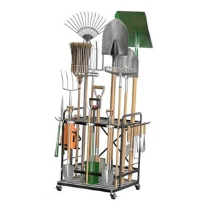 Garden Tool Organizer For Garage Garden Tool Storage with Wheels Garden Tool - Picture 1 of 7
