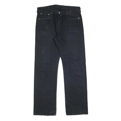 LEVI'S 501 Mens Jeans Black Regular Straight Denim Fair W34 L34 Classic Fit - Image 1 of 4