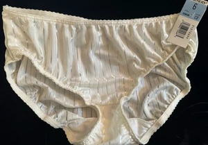Bikini Warners RAYAS BRILLANTES MARFIL EE. UU. Bikini Panty Talla 6 ¡NUEVO CON ETIQUETAS! - Imagen 1 de 3