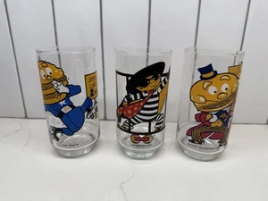 Vintage 1977 McDonalds Action Serie Gläser Trinkgeschirr 3er Set - Bild 1 von 14