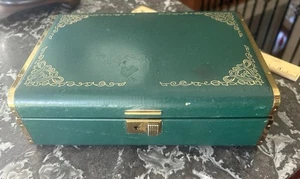 Portagioie vintage Farrington Texol Forrest ottone oro verde anni 60 - Foto 1 di 12