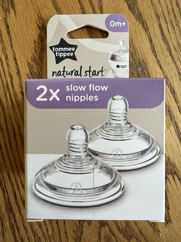 Nueva caja 2pk Tommee Tippee Closer to Nature pezones de flujo lento - 0m+ Foto 1 de 3