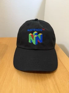 Nintendo 64 N64 Strap Back Dad Hat Mens One Size Black Embroidered Retro Gamer - Picture 1 of 3