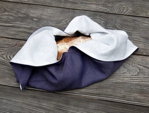 Linen Bento Bag double-Layer Handmade bread bag Japanese style bag Violet color - Picture 1 of 20