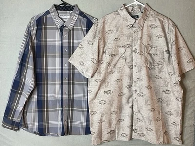 Mens Shirt Lot of 2 Size XXL Chaps Loose Fit & Nick Graham Reg Fit Button Front  - Image 1 of 4