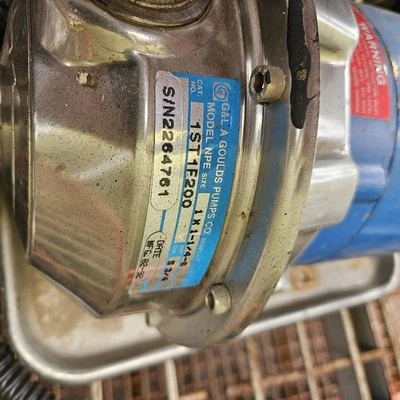 Goulds 1ST1F1C4 NPE Series SS Centrifugal Pump Model 1 x 1-1/4 - 6, 1.5 HP - Image 1 of 3
