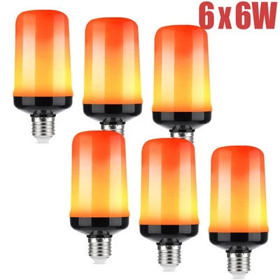 6x6W E27 LED Flammen Lampe Licht Fackel Feuer Effekt Glühbirne Flacker Birne DE - Bild 1 von 4