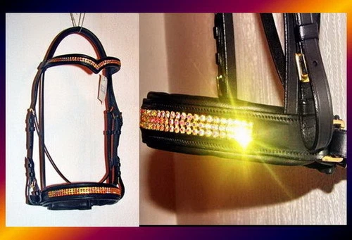 FSS со стразами кристалл ультра блестящий комфорт с подкладкой выездки уздечка сделанный на заказ - Изображение 1 из 1