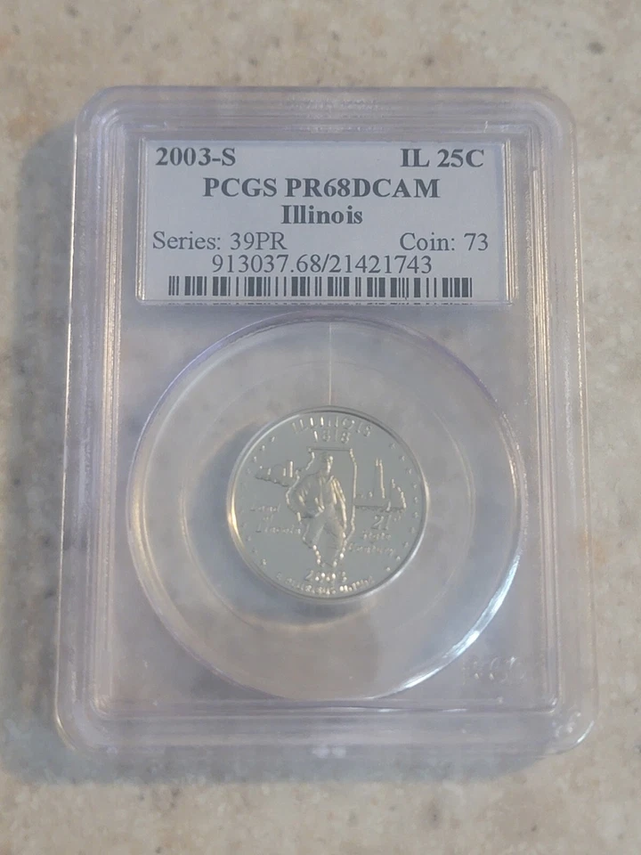 2003-S 25C Illinois Washington Quarter PCGS PR68DCAM  - Image 1 of 1